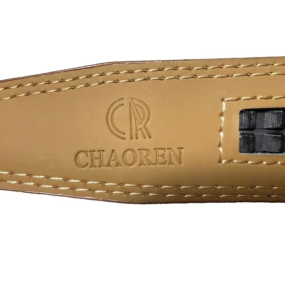 Chaoren Brown Ratchet Dress Belt Faux Leather Boys Teen 19-27